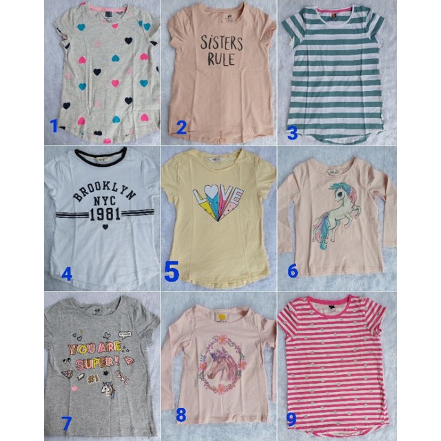 Kaos H&M Anak Perempuan