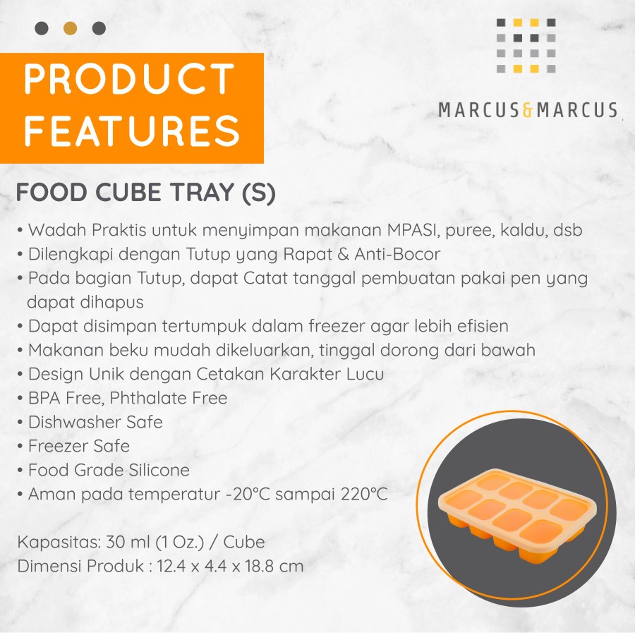 MARCUS&amp;MARCUS FOOD CUBE TRAY SMALL 30ML