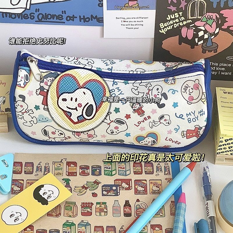 Sera Galaxy* Baru dicetak Snoopy kotak pensil kapasitas besar niche tas penyimpanan alat tulis bernilai tinggi tas alat tulis siswa