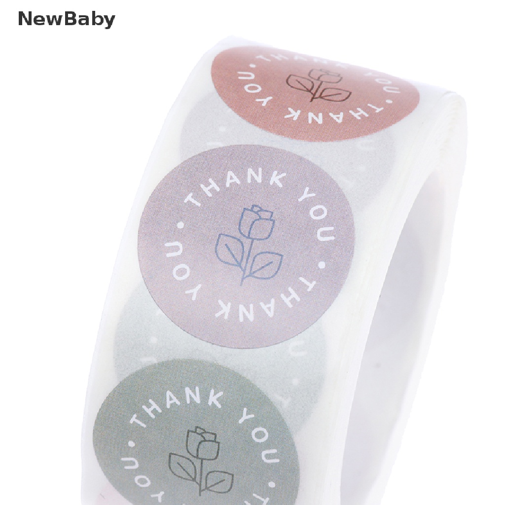 Newbaby 500pcs Stiker Label Motif Tulisan Thank You Gaya Retro