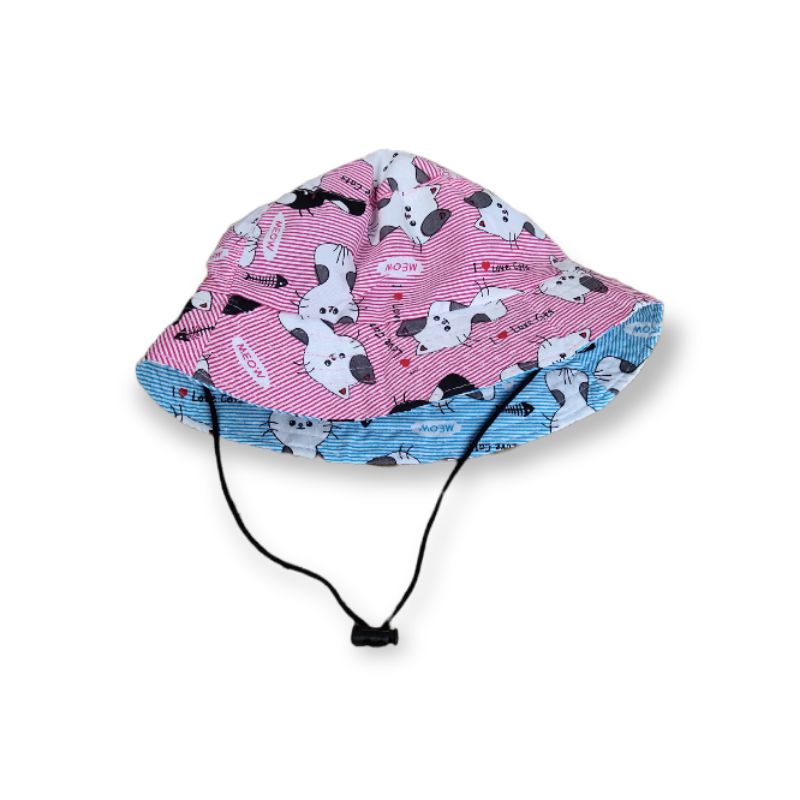 Topi Anak Topi Bucket Hats Karakter Kucing Lucu