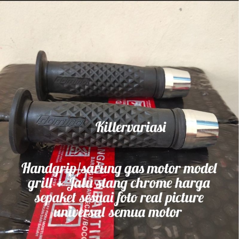 Sarung gas motor handgrip motor model grill dan octagon + Jalu stang chrome beat Vario Scoopy Vixion Jupiter MX Jupiter z Vega Byson ninja Supra dll