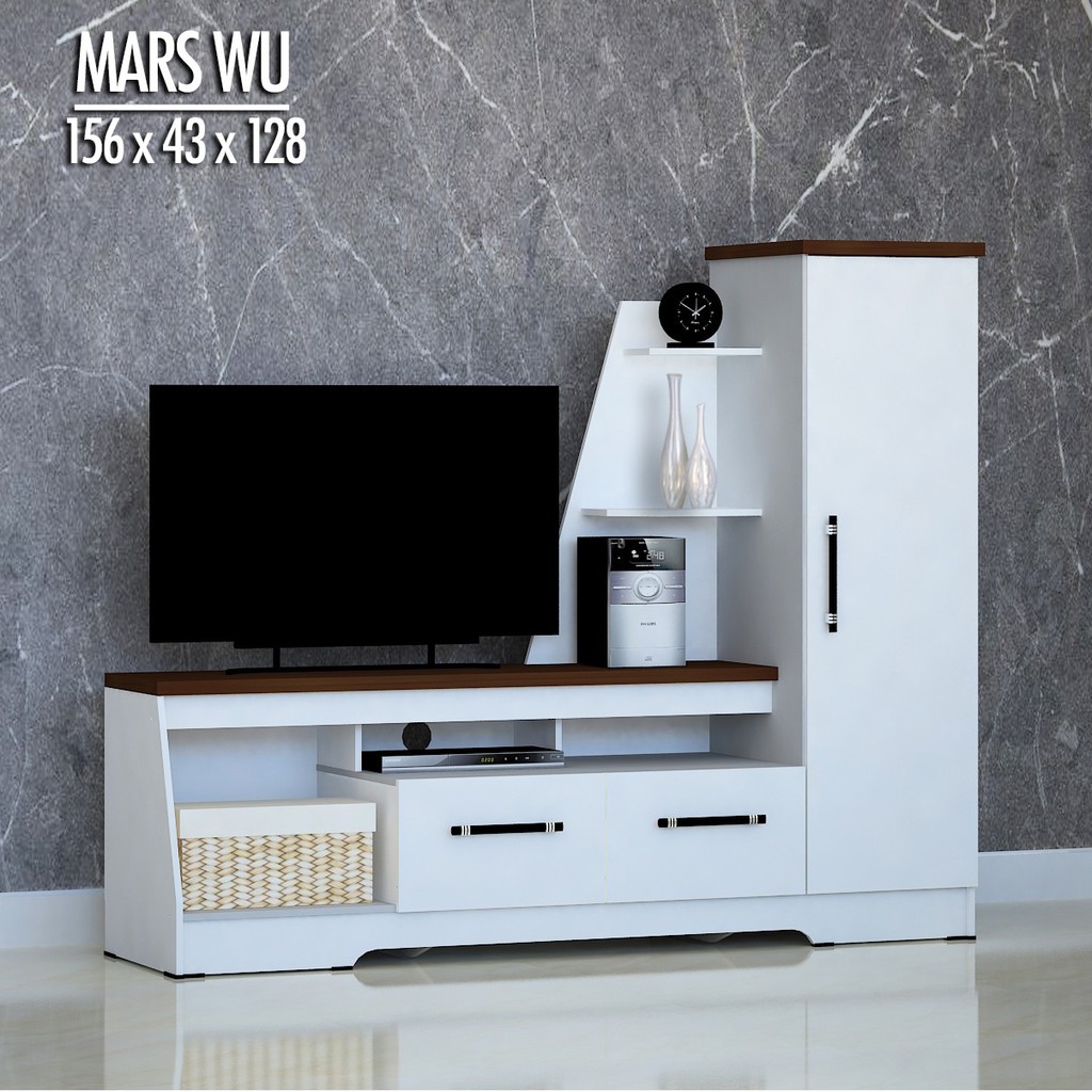 wall unit tv / lemari tv / lemari tv minimalis / lemari tv putih / mars wu astrobox
