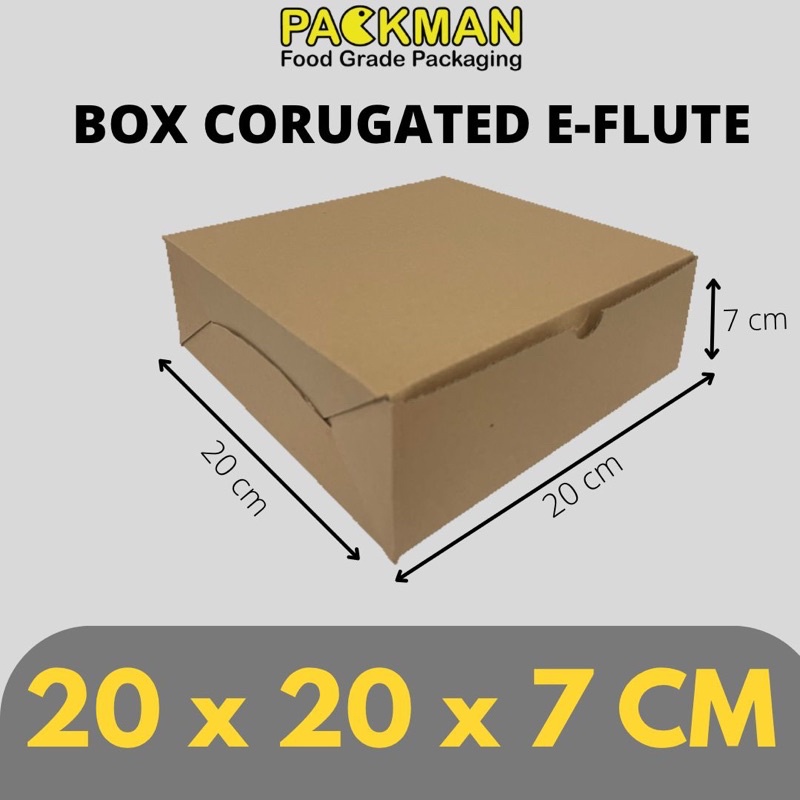 

KARDUS KATERING 20x20x7 / KOTAK MAKANAN / BOX KARTON CORUGATED DIE CUT E-FLUTE / KUE CAKE