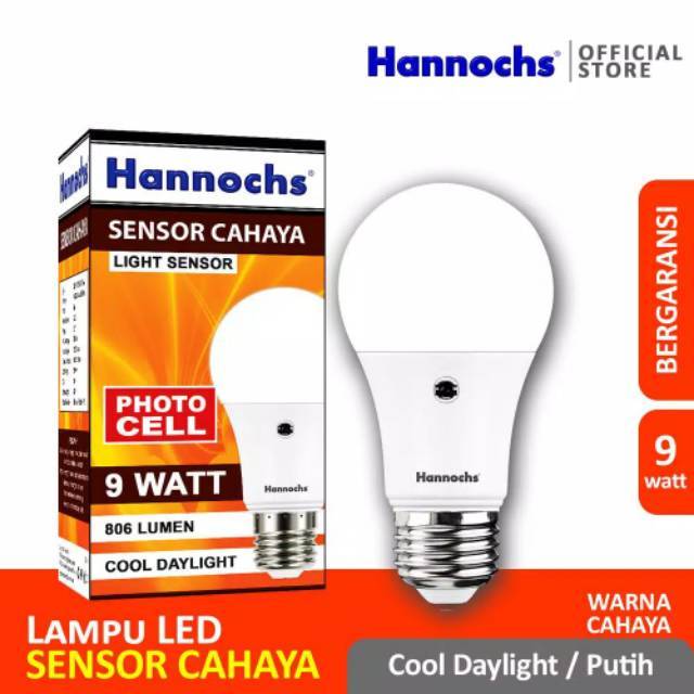 Lampu Led Hannochs 9 watt Light Sensor