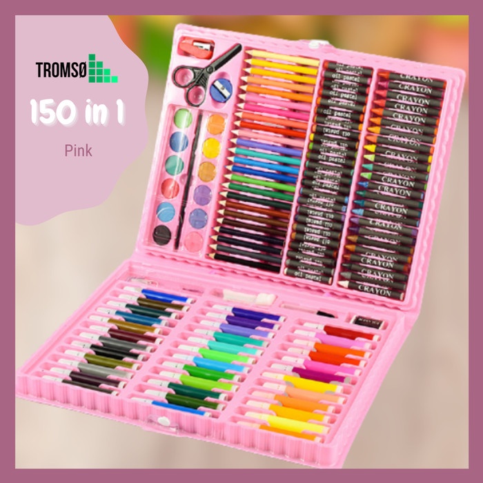 

(BISA COD) Alat Gambar & Lukis / Crayon, Spidol, Pensil Warna (150/208in 1) - 150 pink