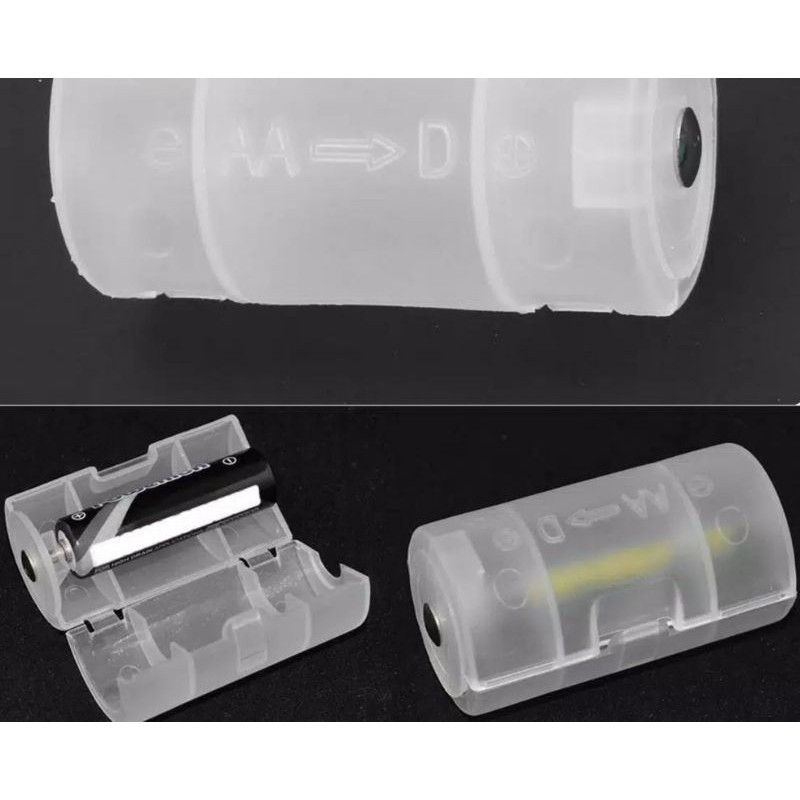 Converter Adapter Batteray dari tipe AA(batteray remote TV) ke Tipe D(batt. paling besar)