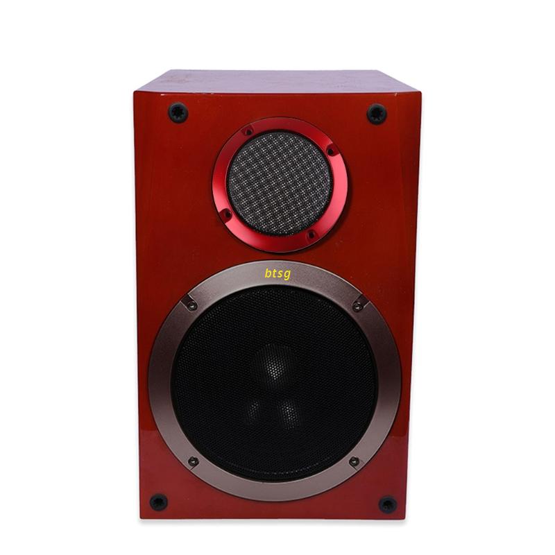 btsg 2Pcs/Lot Red DIY Red 3&quot; Speaker Decorative Circle w/ Protective Grille Mesh Sticker Trim Cover