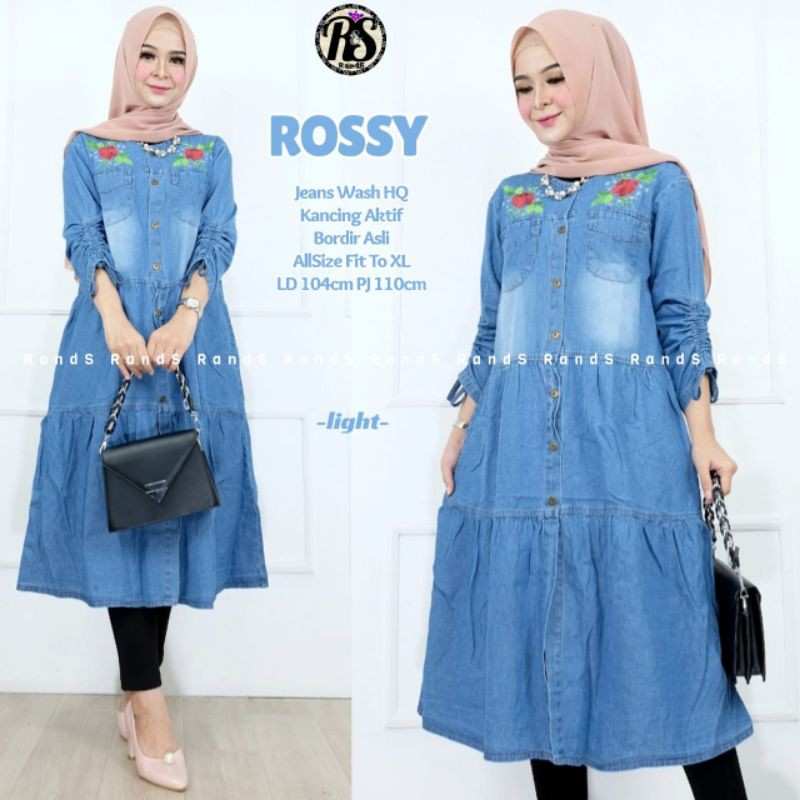 tunik jeans rossy good quality