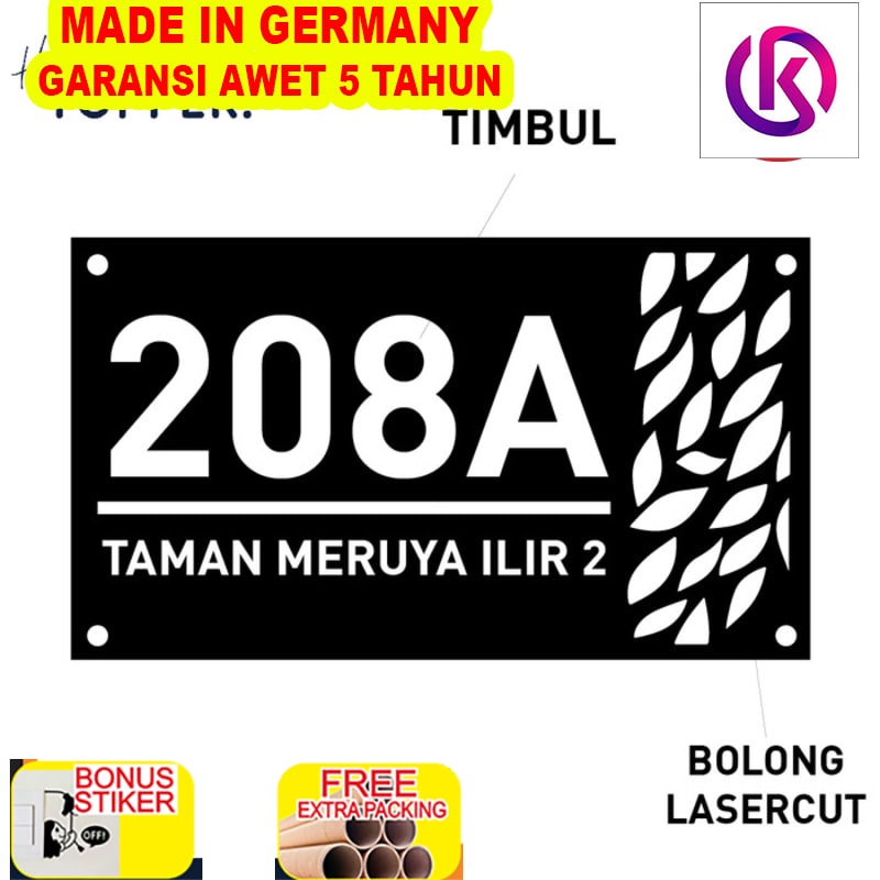 

Murah NOMOR RUMAH CUSTOM PATTERN 30x17 / NOMOR RUMAH AKRILIK