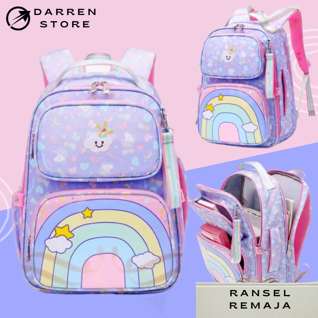 Tas Sekolah Anak Perempuan SD DS-5177 Ransel Anak Waterproof 17inch Ransel Import