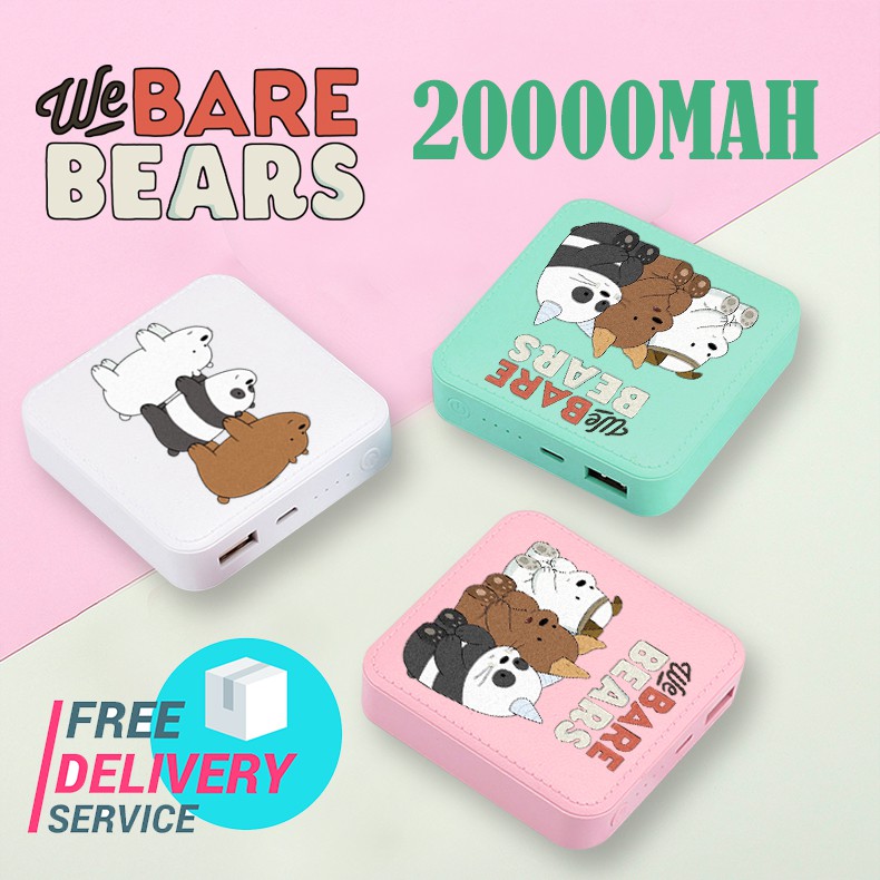 We Bare Bears 20,000mah cute mini charging treasure cartoon portable Mini powerbank Power Bank