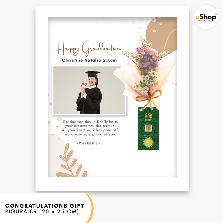 Graduation Gift Kado Wisuda Custom Pigura 8R (20x25 cm) Hadiah Wisuda