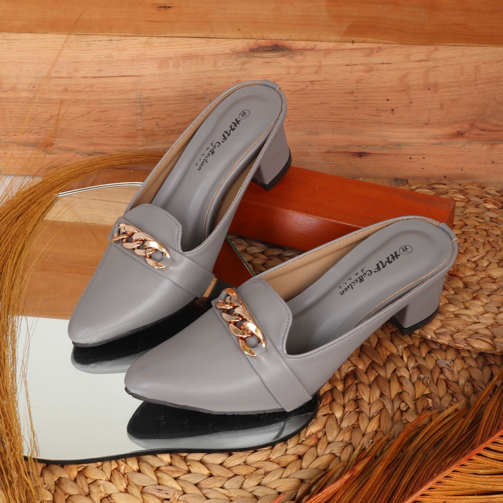 HMF Seryna Heel Mules Wanita RD06