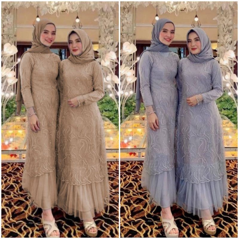 ELDE 12 - dress geraldine tile ruby mutiara import M L XL 2XL XXXL JUMBO MAXI GAMIS TILE PESTA KEMEJA aldine termurah baju wanita kondangan kekinian