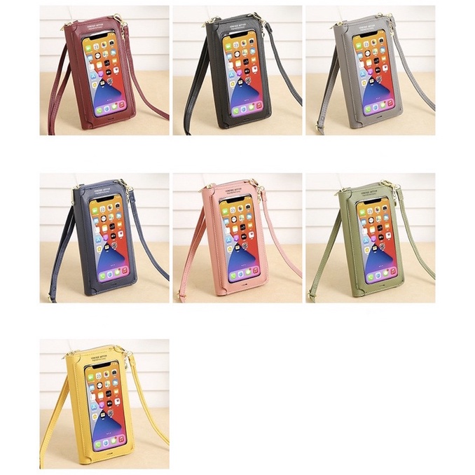 Tas Selempang Mini Wanita Tas Kulit Dompet Hp Cewek Touchscreen L063 LN