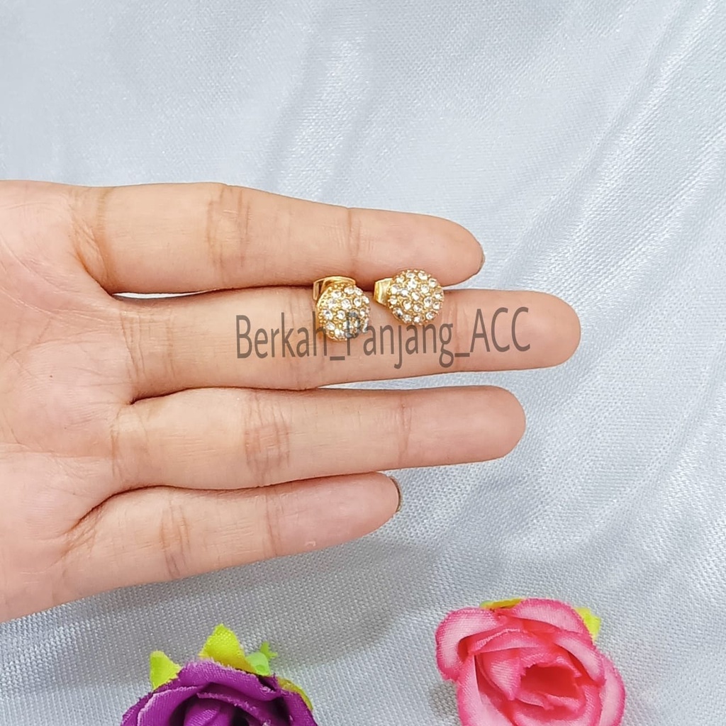 SET DEWASA LINGKAR FULL ZIRCON LAPIS EMAS perhiasan super berkelas fashion korea anti karat dan anti luntur