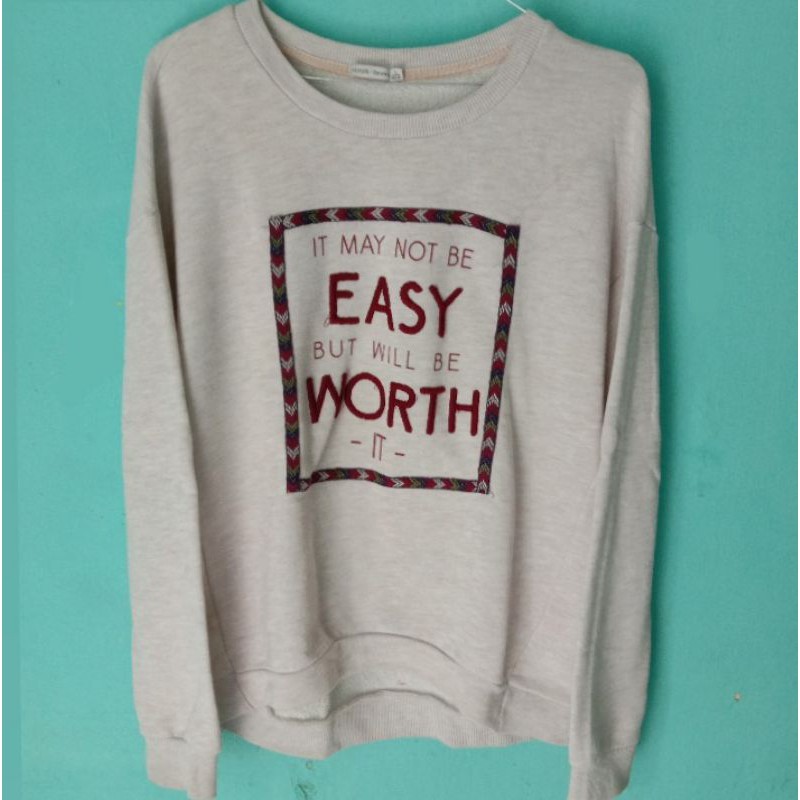 BERSHKA SWEATER CREWNECK SWEATSHIRT ABU | ORIGINAL BERSHKA