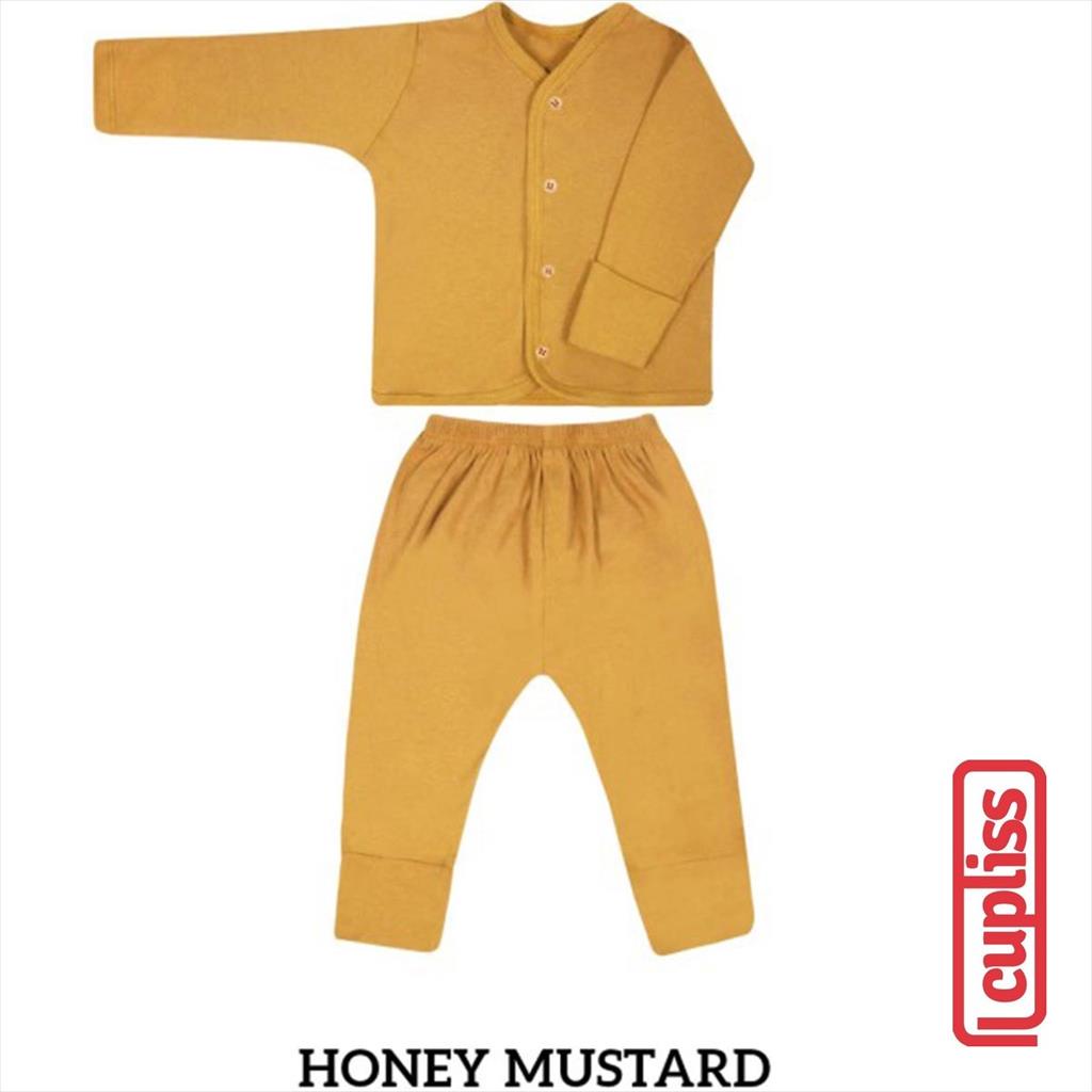 Honey Mustard Palmerhaus Button Tee Long Sleeve Baju Bayi