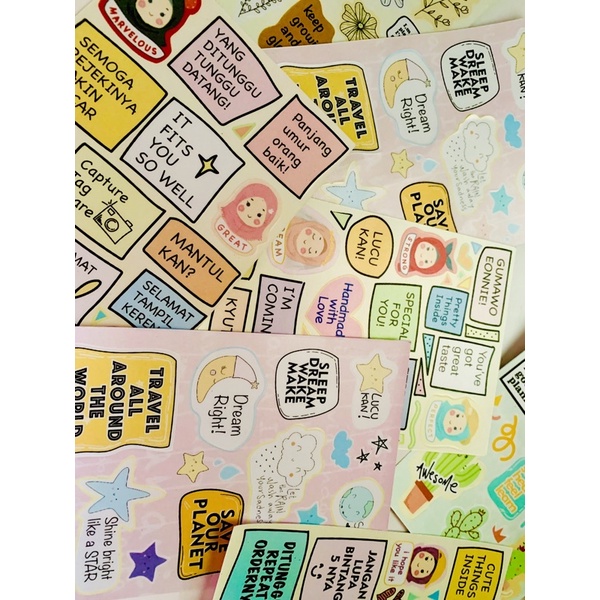 

DIYANAVIA - Promo new arrival Sticker sheet peel off stiker lucu vinyl doff kiss cut journaling journal planner plan