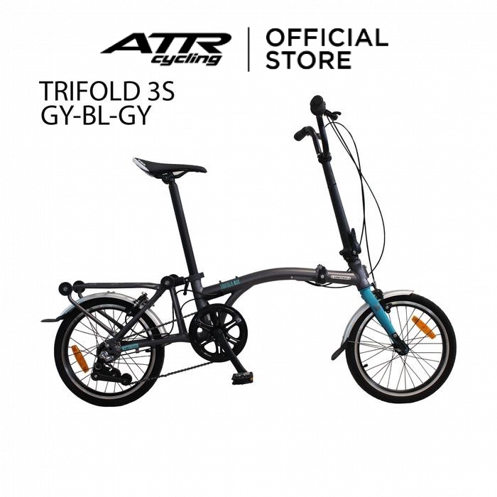 United Bike Sepeda Lipat Trifold 3S Abu-Abu Folding Bike