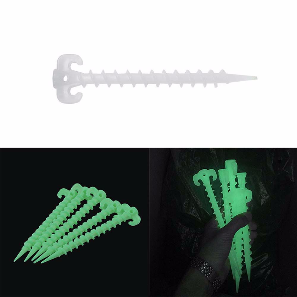 QUINTON 5pcs 5pcs Tent Pegs Travel Sets Horn Nails Luminous Tent Nails Fixed pegs nail Nails Tent Accessories Long Multifunction Camping Ground Screw Pegs