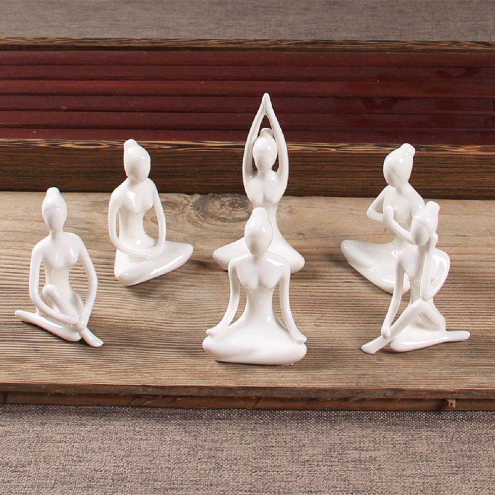 Populer 1pc Patung Pose Yoga Miniatur Patung Dekorasi Desktop Rumah Vintage Figure Statue Abstrak Art