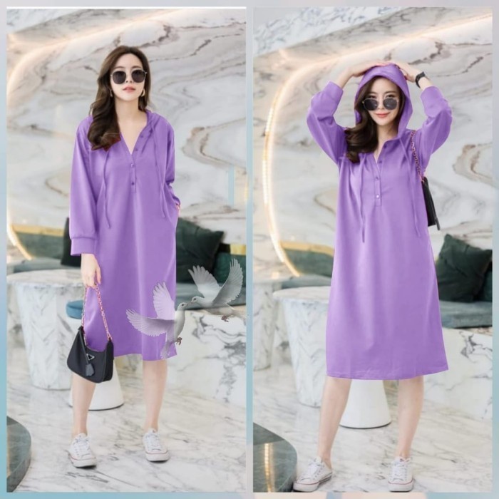jaket wanita Baju Kaos Hoodie Wanita | Long Hoodie | Dress Hoodie Wilona CTH - Lave jaket wanita ter
