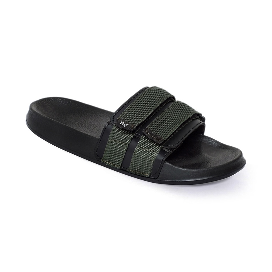 MONO BLACK ORIGINAL x FOOTSTEP Sandal Casual Hitam Pria Sendal Slide Jalan Santai Harian Slippers Hangout Main Kondangan Lebaran Slop Selop Karet Anti Slip Premium Slip On Remaja Dewasa Flip Flop Kerja Formal Sport Fashion Footwear Keren Terbaru Kekinian