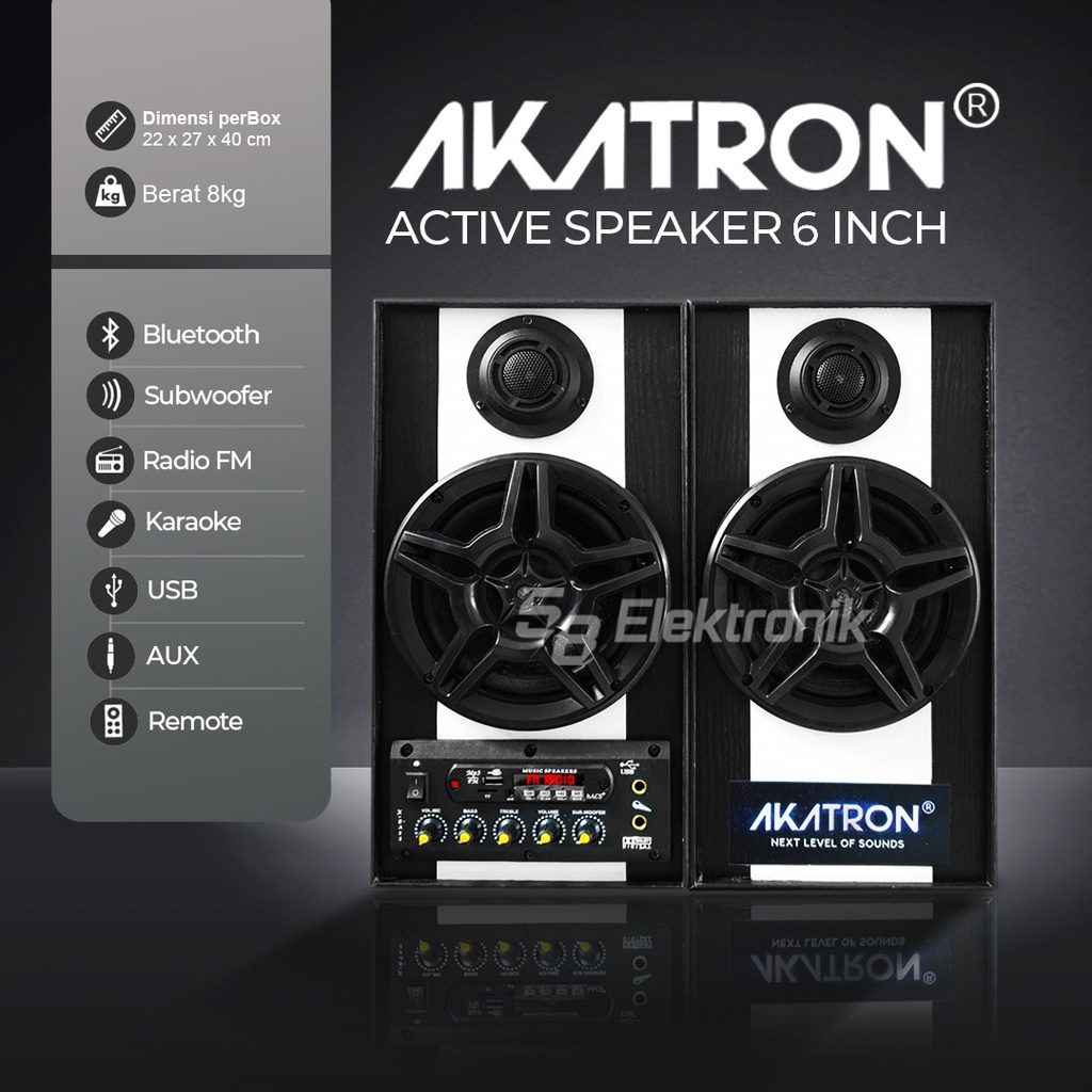 AKATRON 6500 - 6 INCH Speaker aktif karaoke Bluetooth subwoofer sound BASS MENGGELEGAR 6 inchi