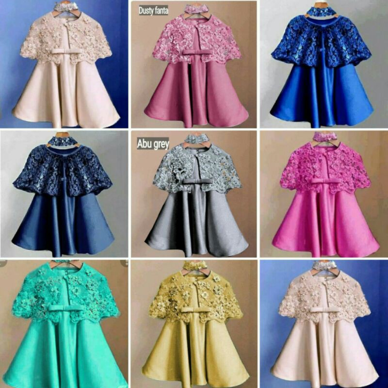 Dress brukat anak perempuan​ 3-5 tahun/ HDX Dress kelly