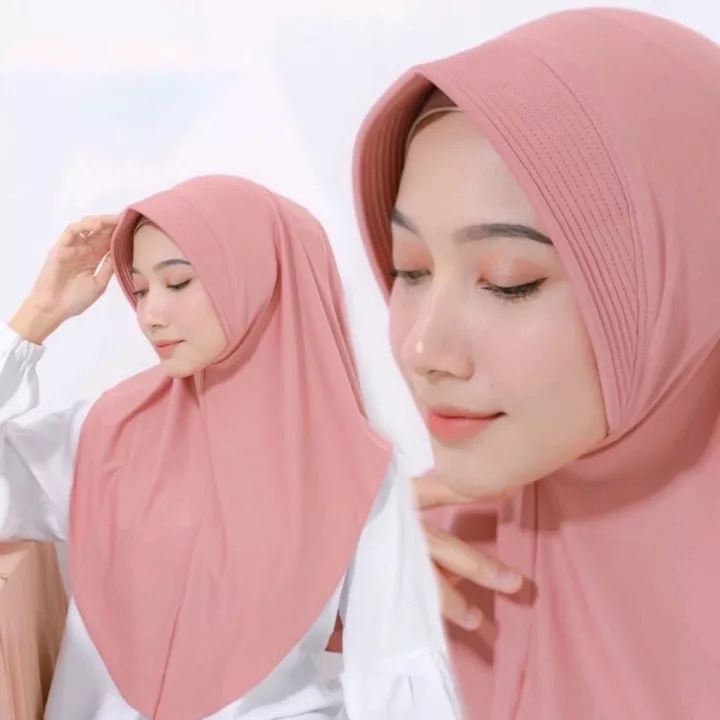 Jilbab Instan / Bergo Hamidah / kerudung Jersey Sport Menutup Dada,