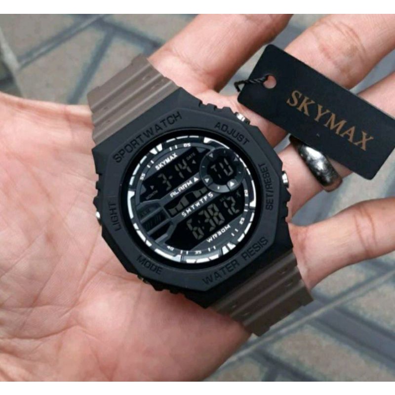 Jam Netizen Jam Tangan Skymax Jam Tangan Pria Tahan Air Menyelam Jam Tangan Couple Sepasang Free Baterai Box Analog Baterai Jam Tangan Waterproof-Segienam coklat