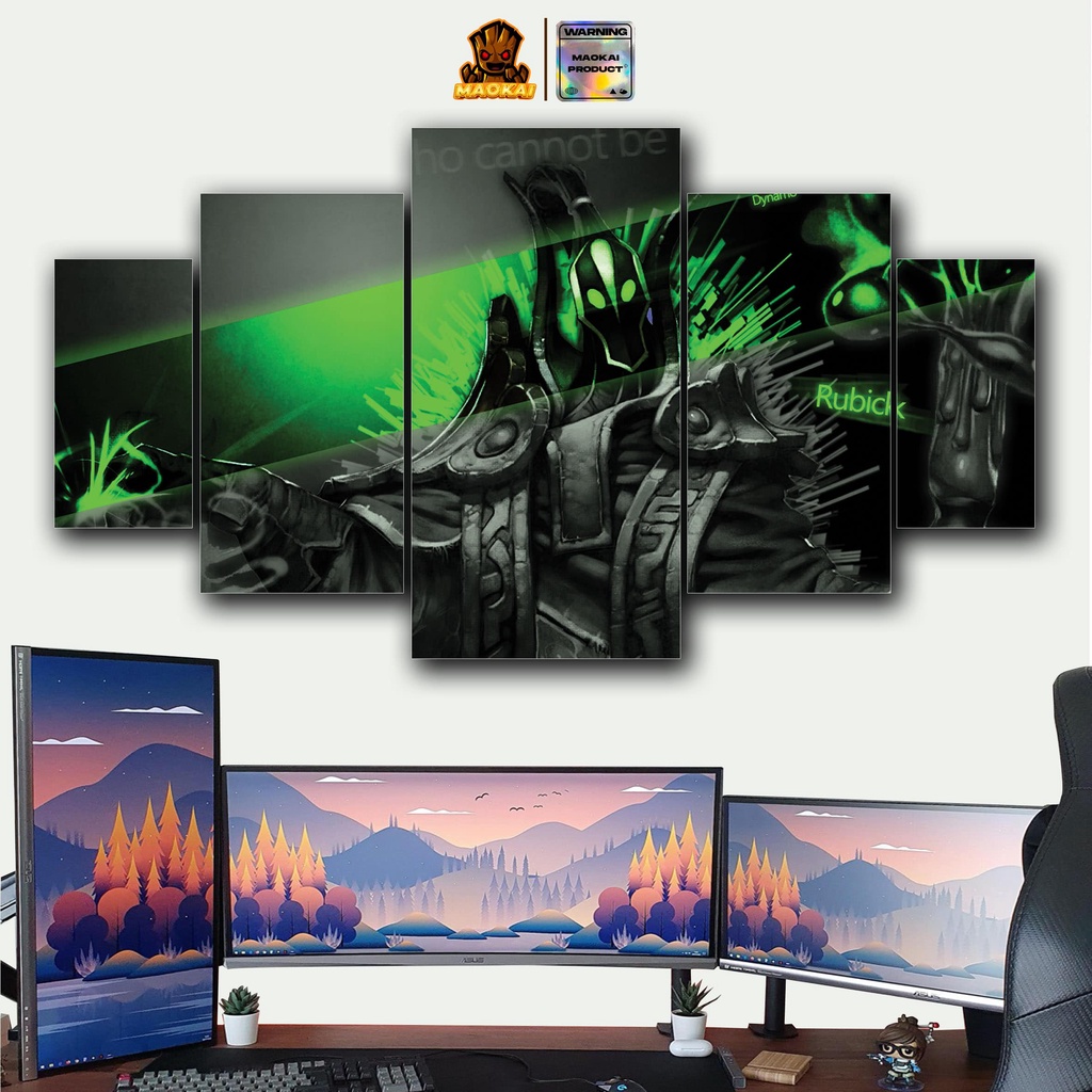 MAOKAI 1 SET Pajangan Hiasan dinding DOTA 2 RUBICK Poster Kayu Wall Decor