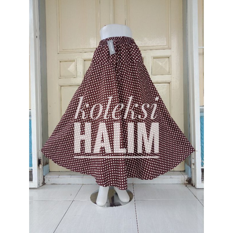 ROK PAYUNG LEBAR/ROK KATUN PANJANG/MOTIF PULKADOT-Coktu