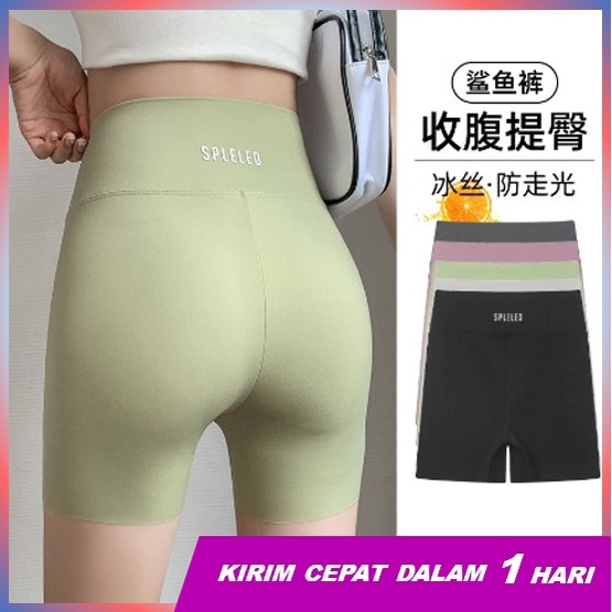 Super66 Celana Pendek Sport Wanita/ Celana Pendek High Waist/ Celana Sport Yoga Gym/ Celana Legging Ketat Pendek Spandex