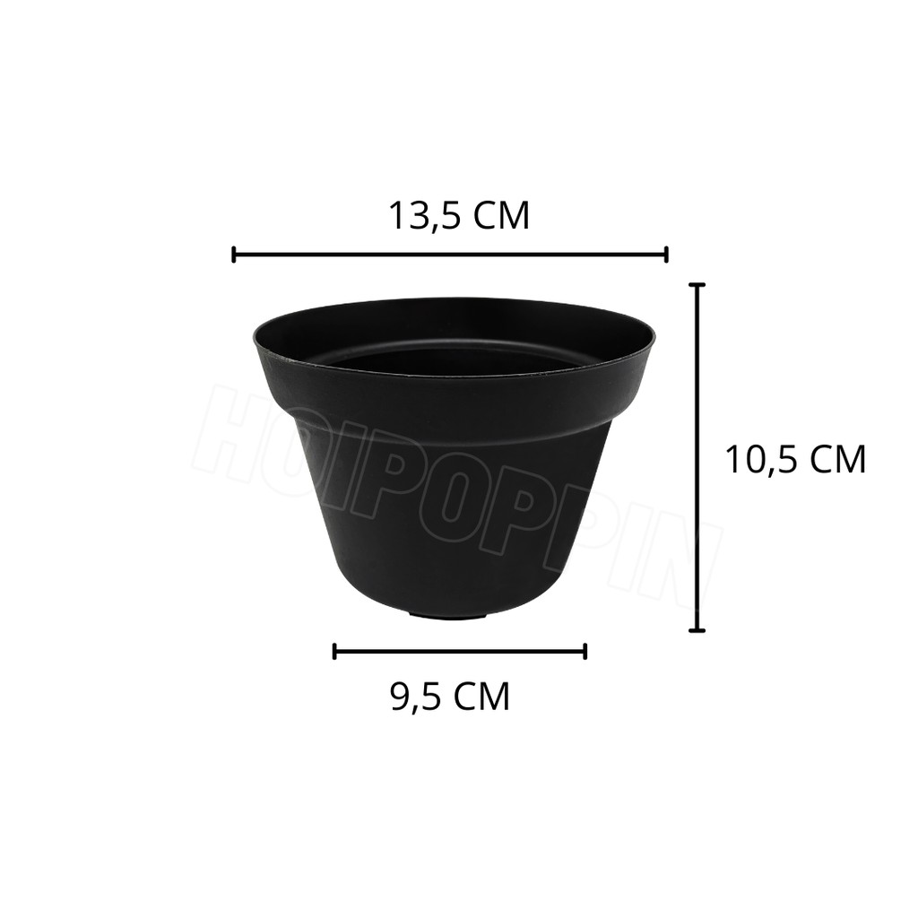 HPP - POT TANAMAN UKURAN 15 CM/POT 15 CM/POT HITAM / POT WARNA/POT TANAMAN POLOS/POT BULAT