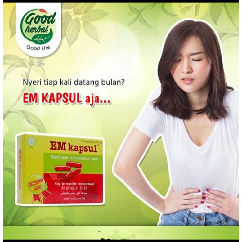 Em Kapsul ( Isi 12 Kapsul ) Pelancar Haid 100 % Original / Kapsul Nyeri & Pelancar Haid Ampuh