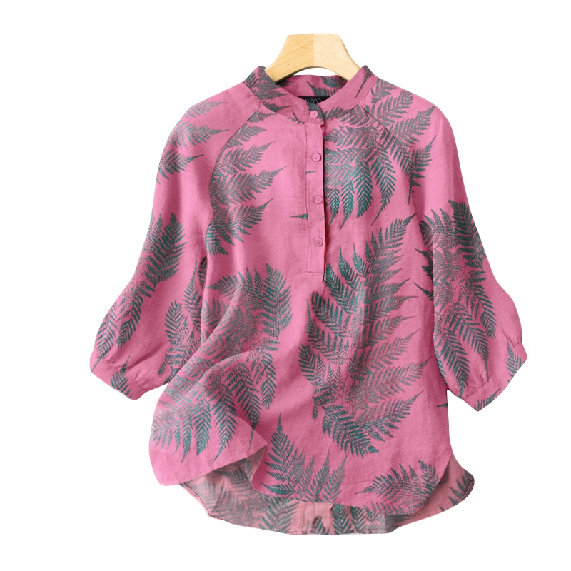 ZANZEA Women vening Printed Blouse Tops Casual Loose Plus Size Shirt