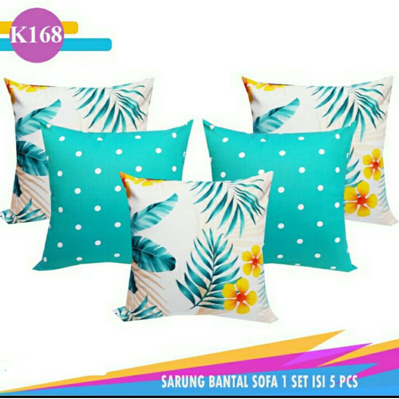 Set sarung bantal kursi sofa cushion cover 60x60 cm sarban dotty tosca