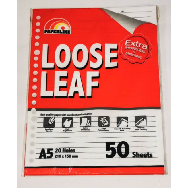 

Loose Leaf A5 Paperline 50 sheets