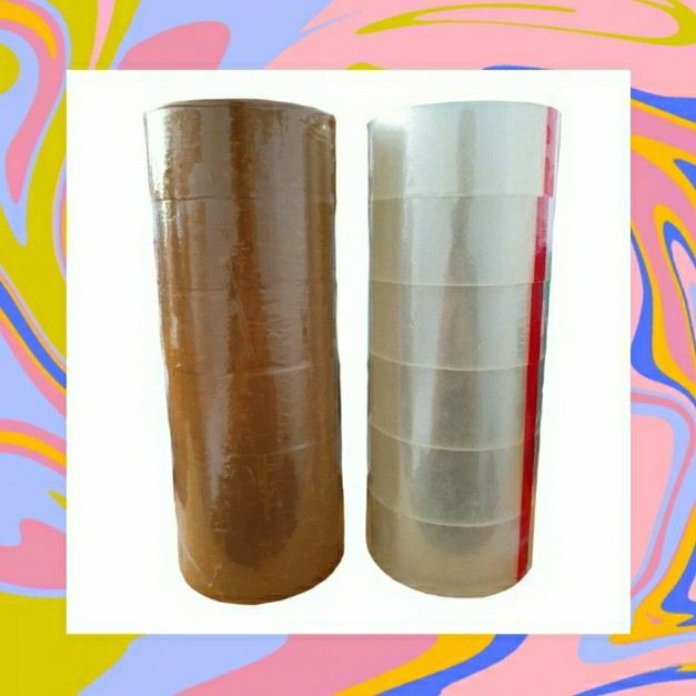 

Lakban Bening/Coklat merek Aurapack Selotip Coklat 45 mm x 50 meter