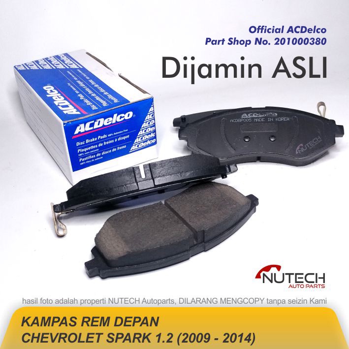 Kampas Rem Depan Chevrolet SPARK 1.2 1200 AC Delco ACDelCO ORI GM