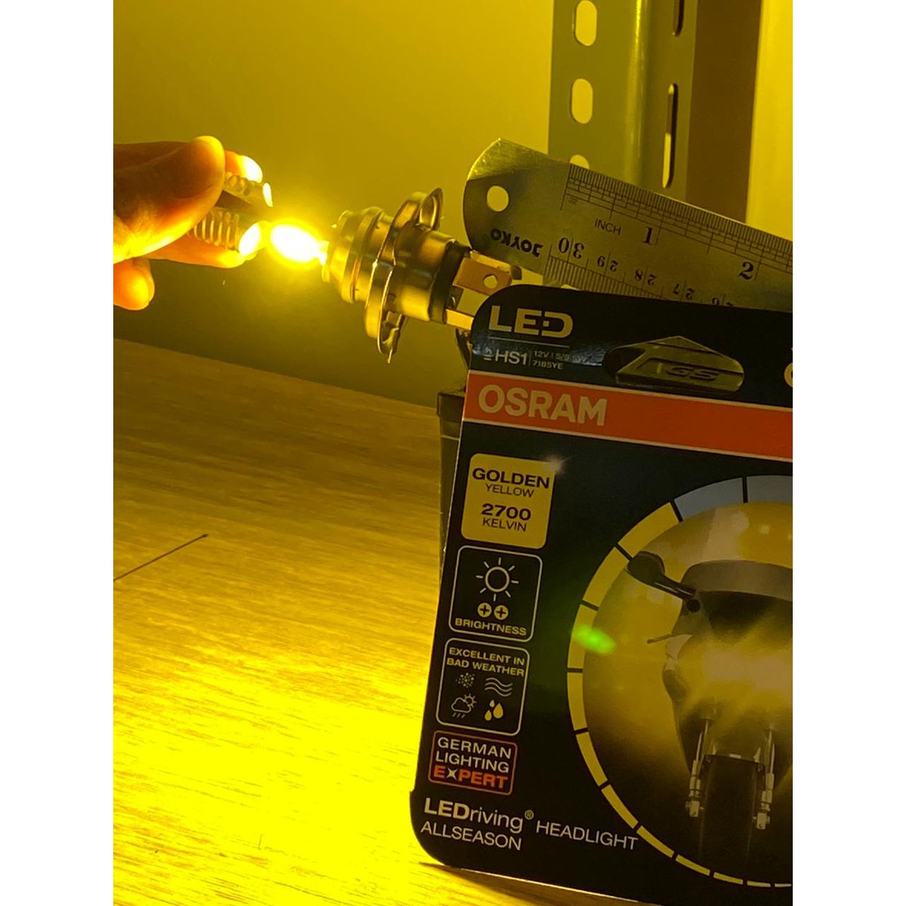 BOHLAM LAMPU DEPAN OSRAM LED H4 HS1 VESPA LX GTS SPRINT KUNING ORI