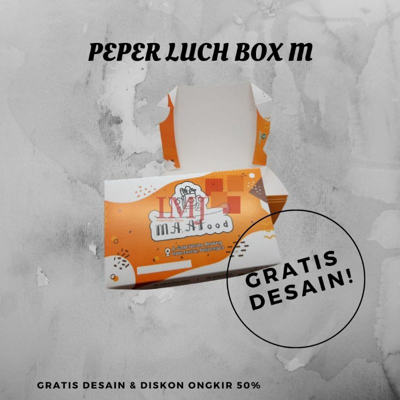 

Min.1000pcs custom brand peper lunch box M custom/dus makana/kardus nasi.