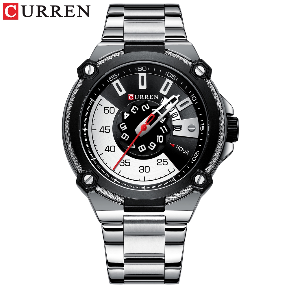 

Kalender Bisnis Jam Tangan Pria Curren Pria Watch Stainless Steel Waterproof Quartz Watch
