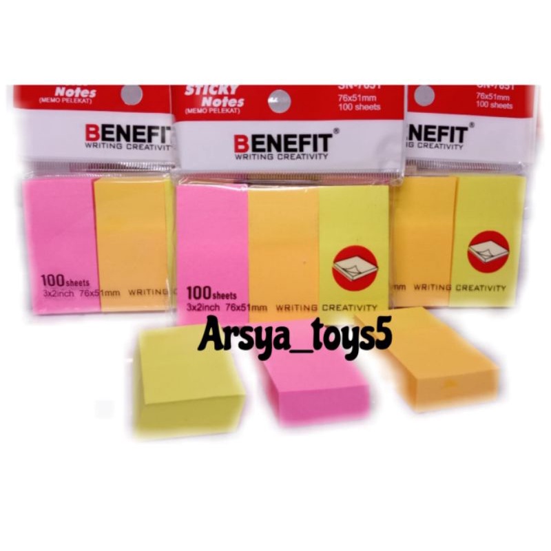 Sticky Notes Benefit multicolor 5 &amp; 3 warna Campur