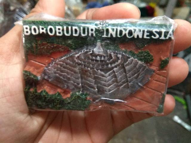 MAGNET KULKAS 3D CANDI BOROBUDUR INDONESIA - SOUVENIR MURAH DEKORASI RUANG MAKAN