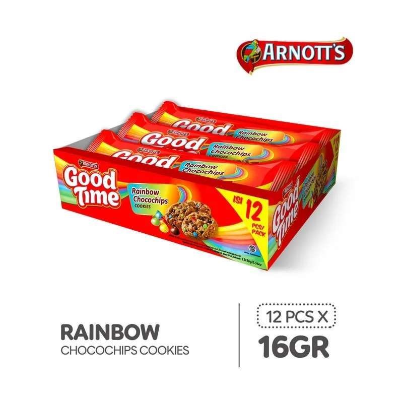 

MURAH Good Time Cookies Rainbow (12pcs x 16gr) BOX/SNACK BOX/ HAMPERS BUKET SNACK / KILOAN / REPACK