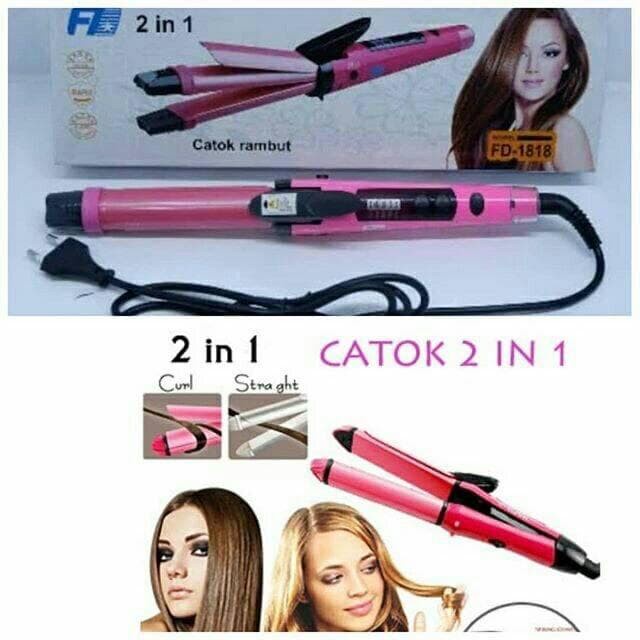 catokan nova 2in1 1818 hair beauty pelurus rambut keriting curly rebonding smoothing